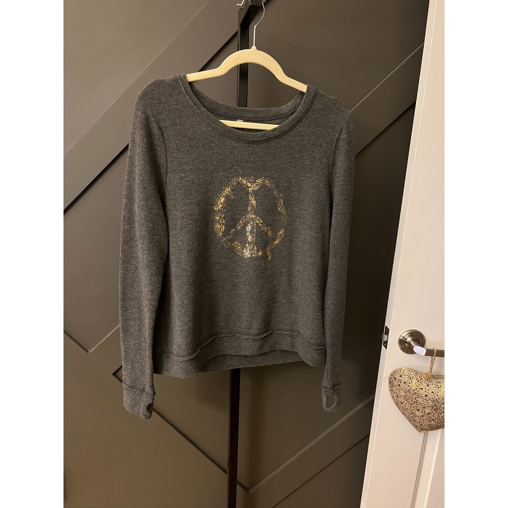 Gottex Peace Sign Sweatshirt w/thumbholes S